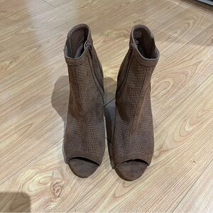 Peep-toe ankle booties